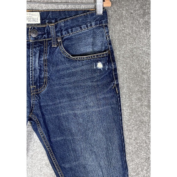 Aeropostale Rivington Skinny Jeans Mens Size 32x32 Distressed Blue Denim Pockets - Picture 5 of 13